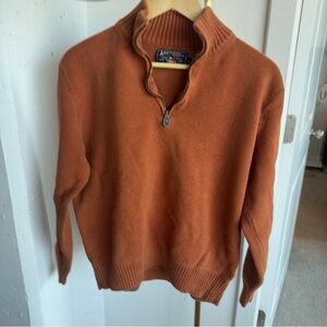 American Living Men's Rust Zip-Up Sweater